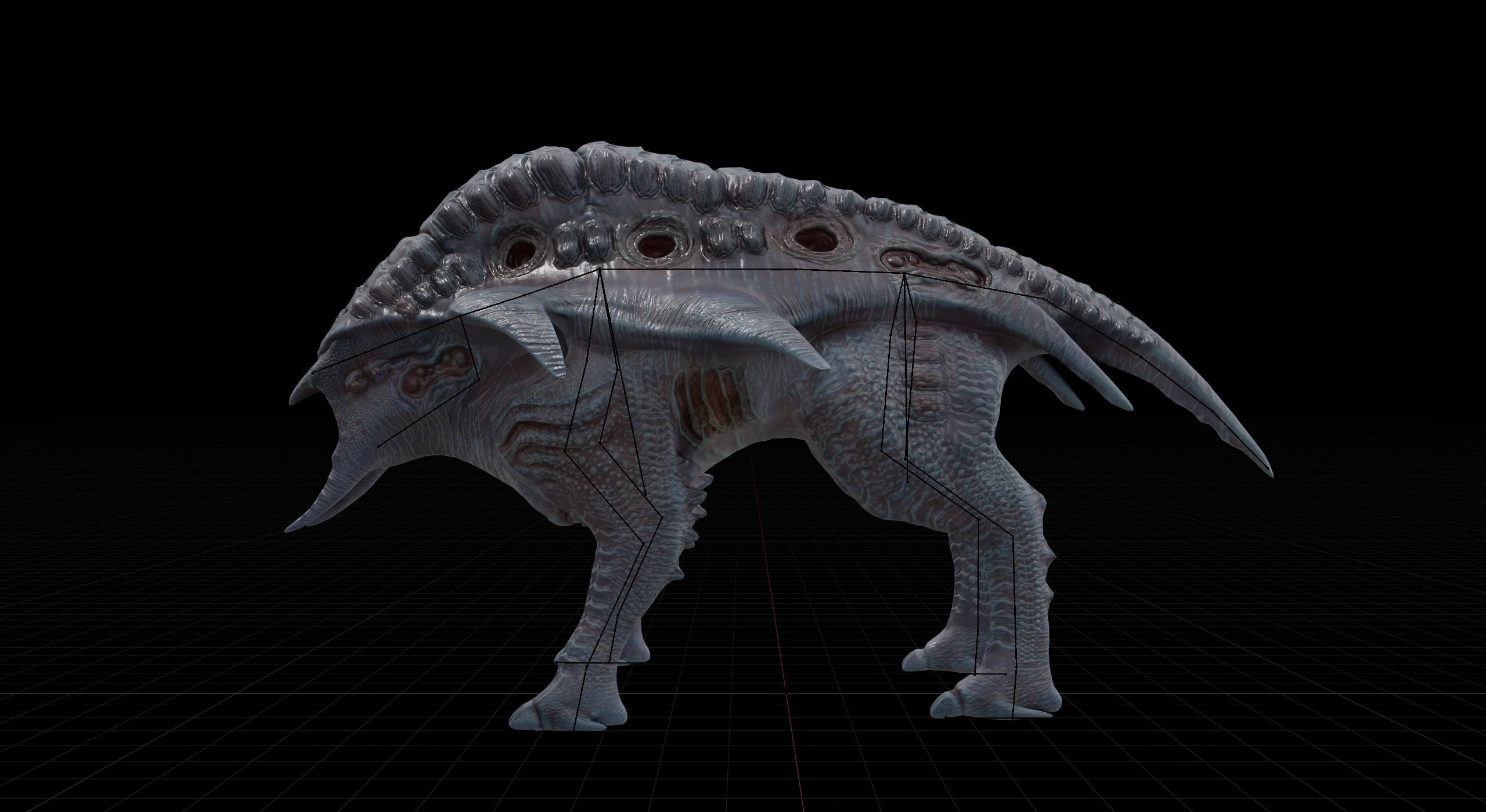 Behemoth Alien Creature Low-poly 3D model_19