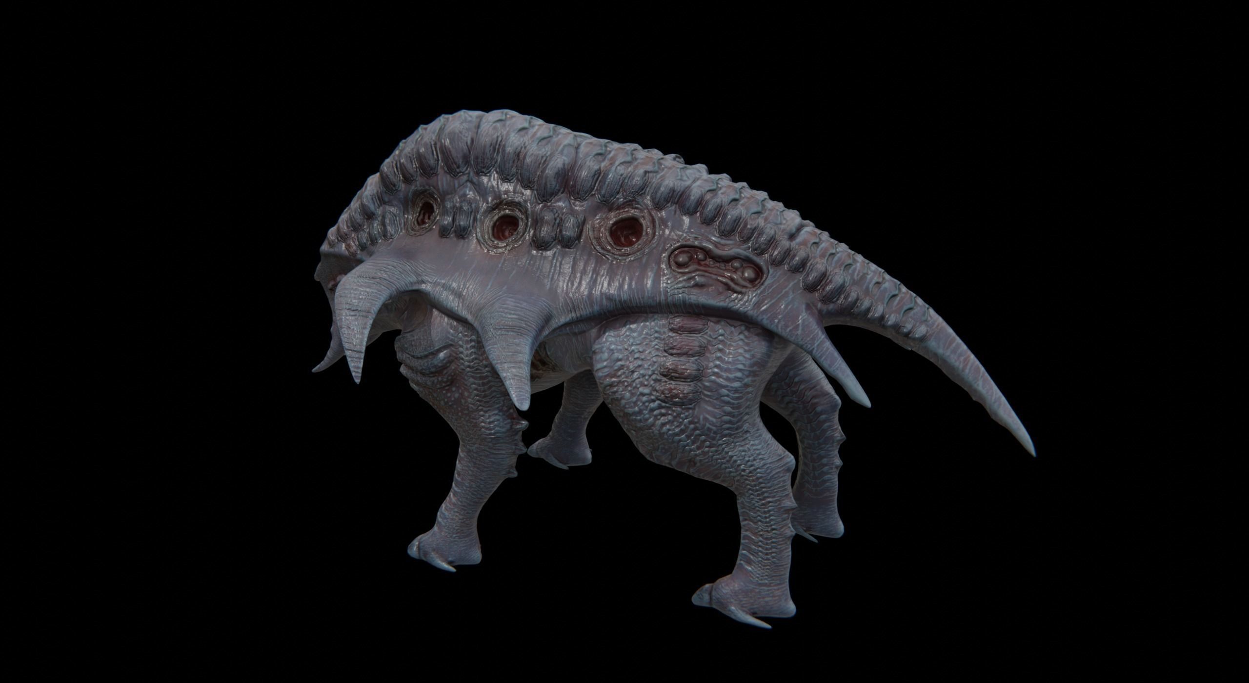Behemoth Alien Creature Low-poly 3D model_5