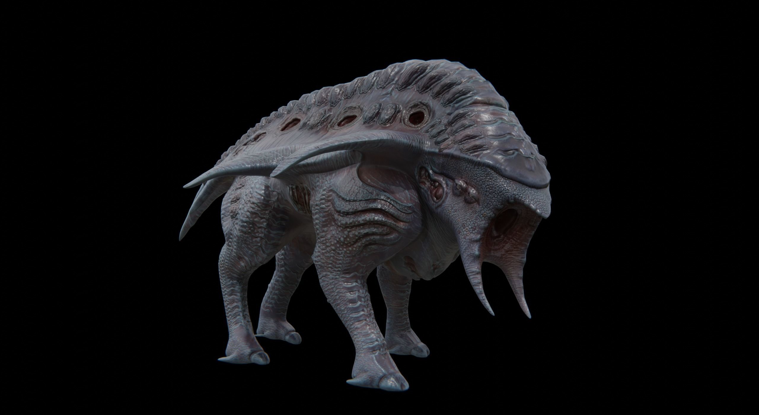 Behemoth Alien Creature Low-poly 3D model_6