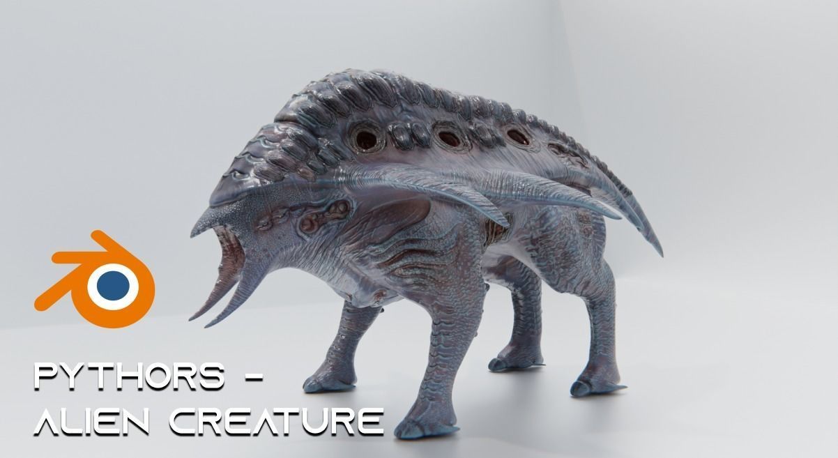 Behemoth Alien Creature Low-poly 3D model_23