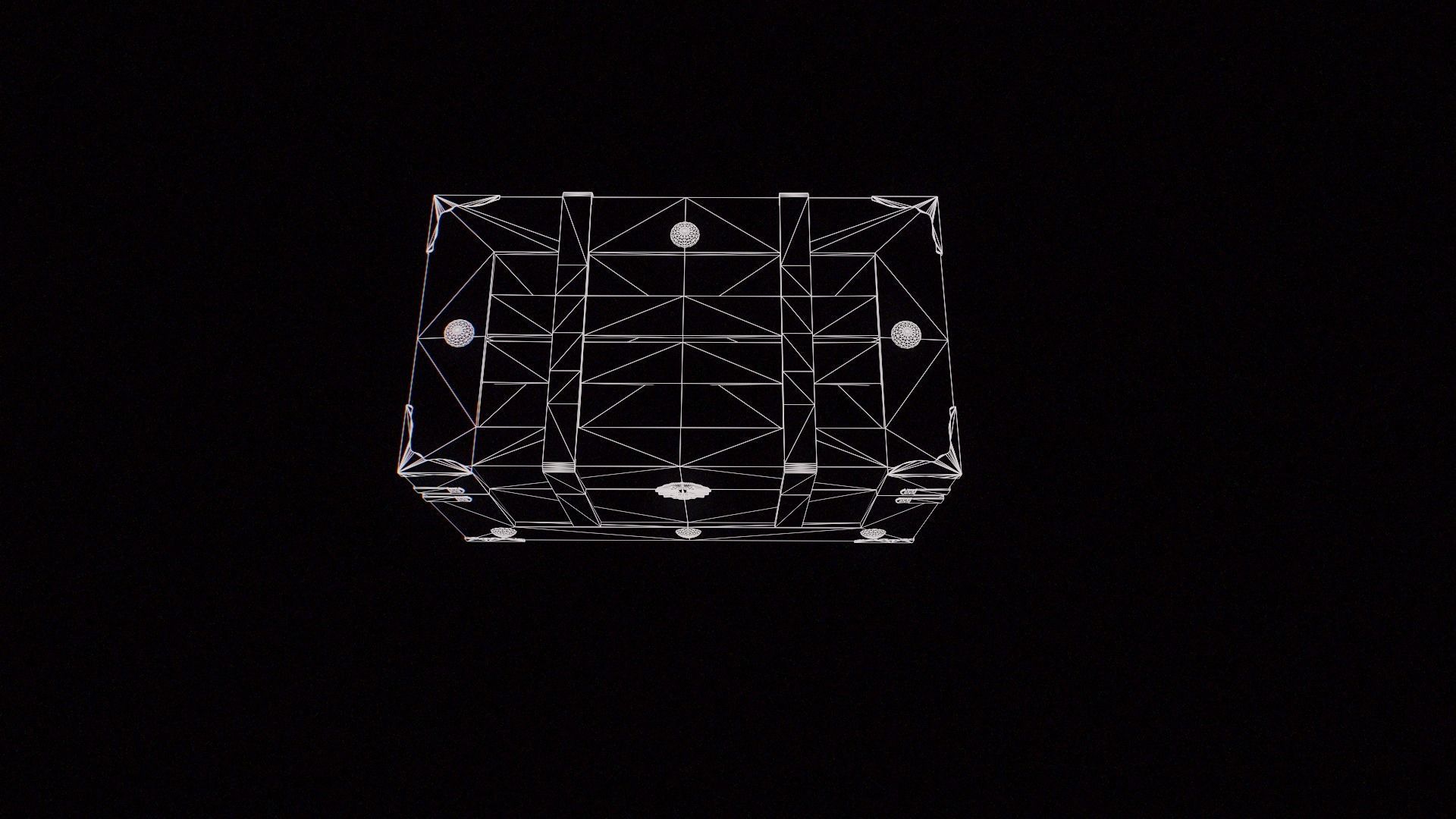 Old Medieval Treasure Chest-Strongbox Low-poly 3D model_8