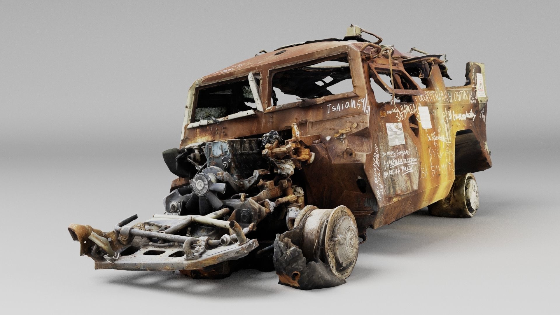 Tigr or Tiger infantry mobility vehicle destroyed in Ukraine  3D model_4