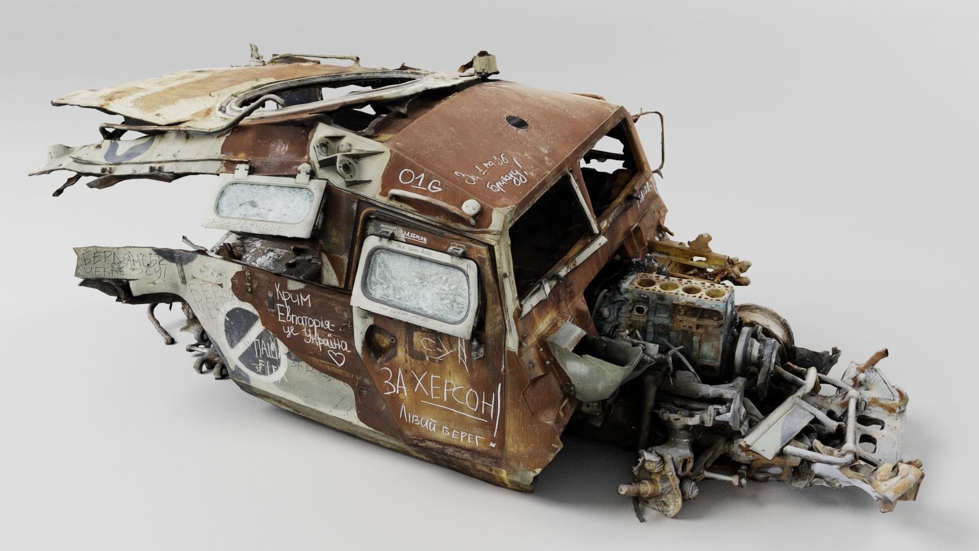 Tigr or Tiger infantry mobility vehicle destroyed in Ukraine  3D model_3