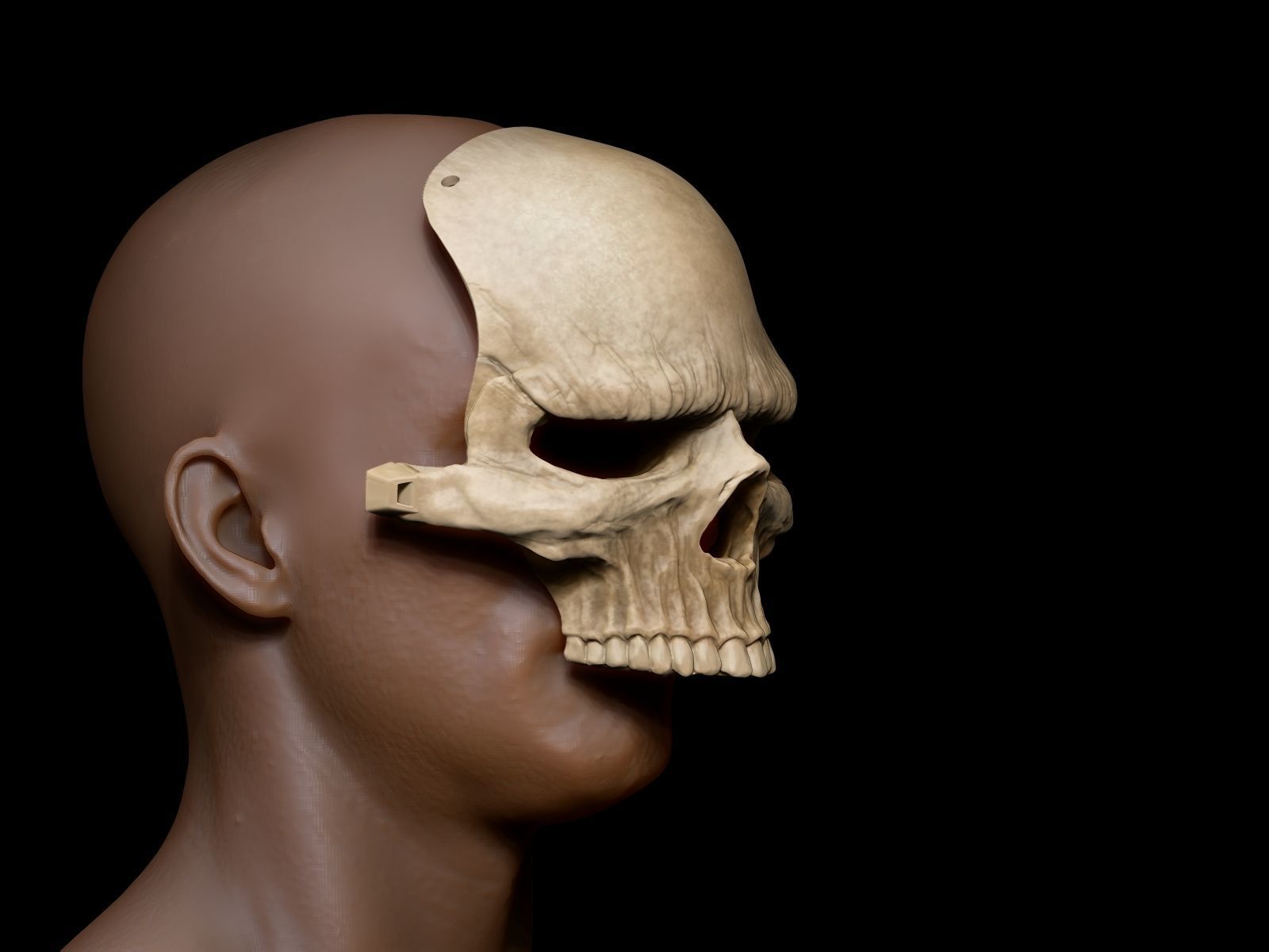 Grumpy Skull Mask 3D print model_3