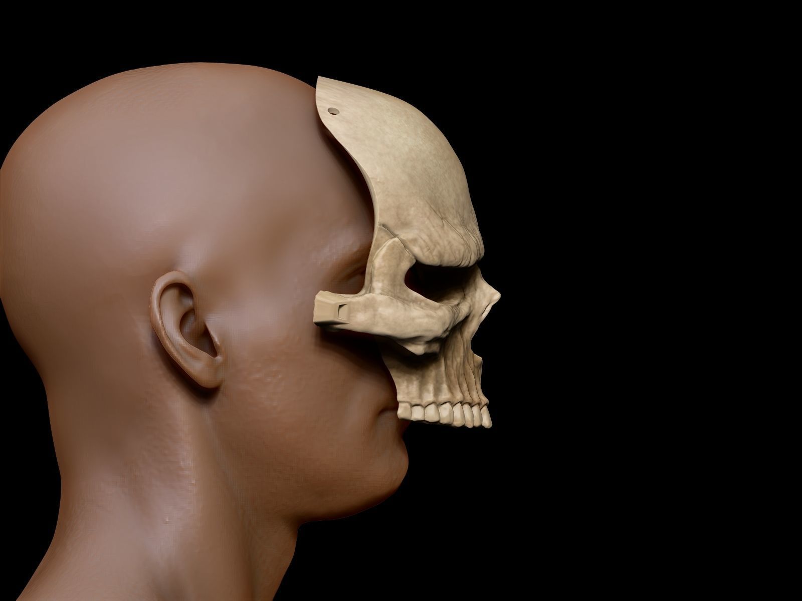 Grumpy Skull Mask 3D print model_4
