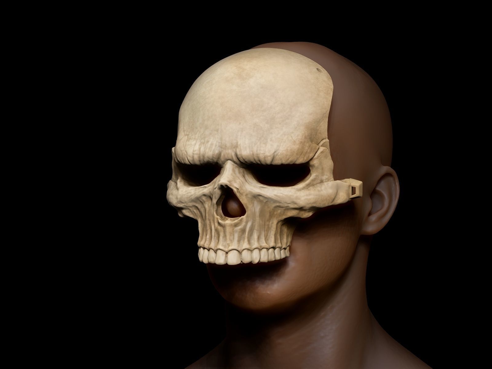 Grumpy Skull Mask 3D print model_5