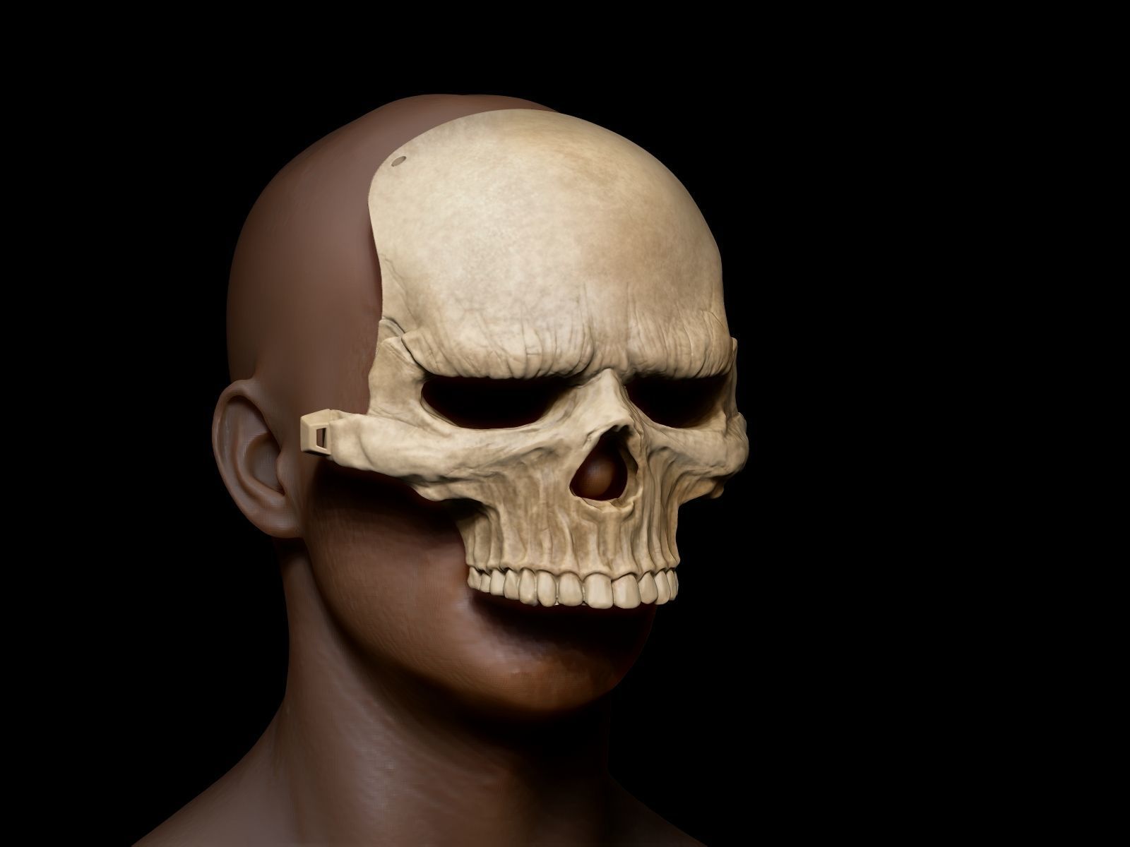 Grumpy Skull Mask 3D print model_2
