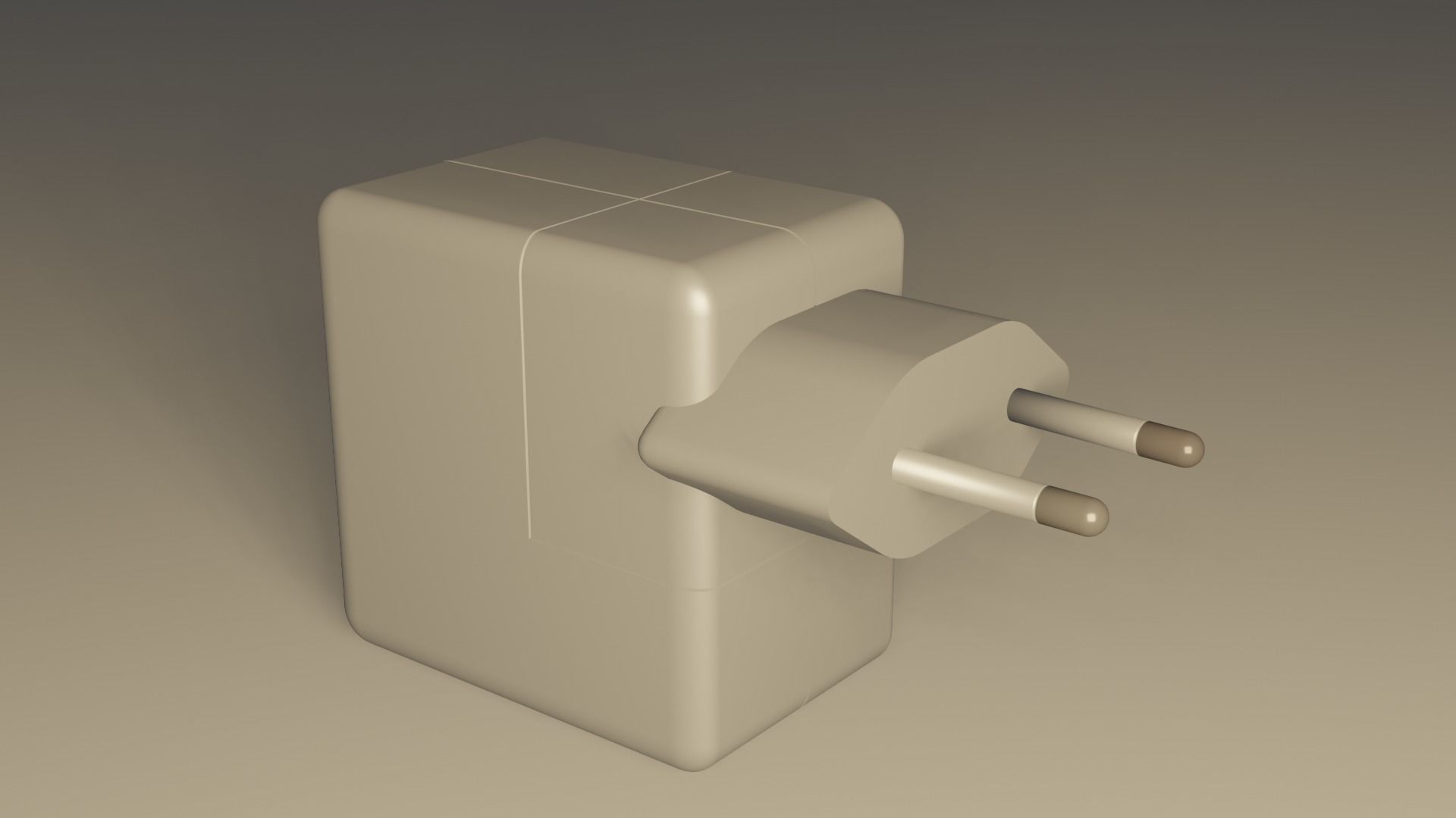 Apple iPad charging plug 3D model_1