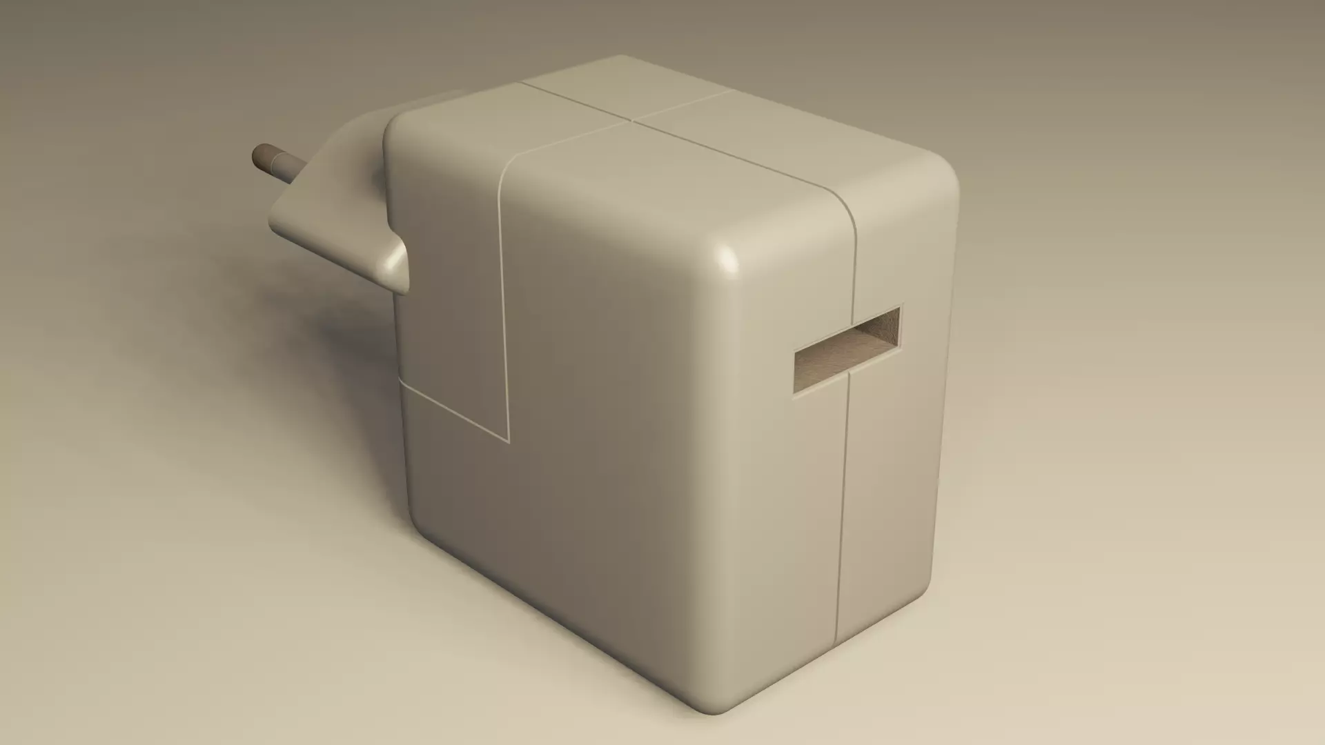 Apple iPad charging plug 3D model_0