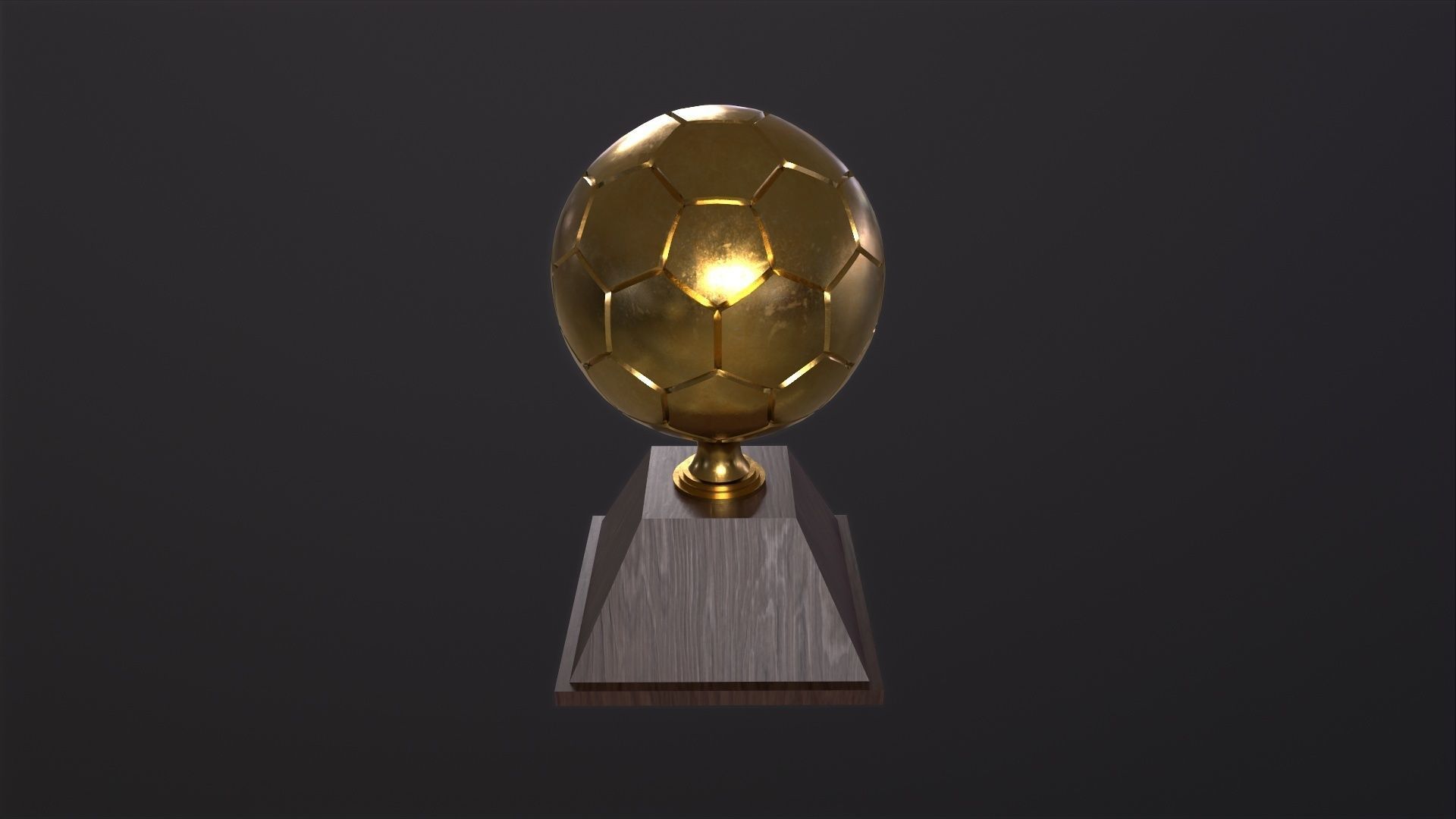 Trophy Golden Ball 3D Model Low-poly 3D model_5