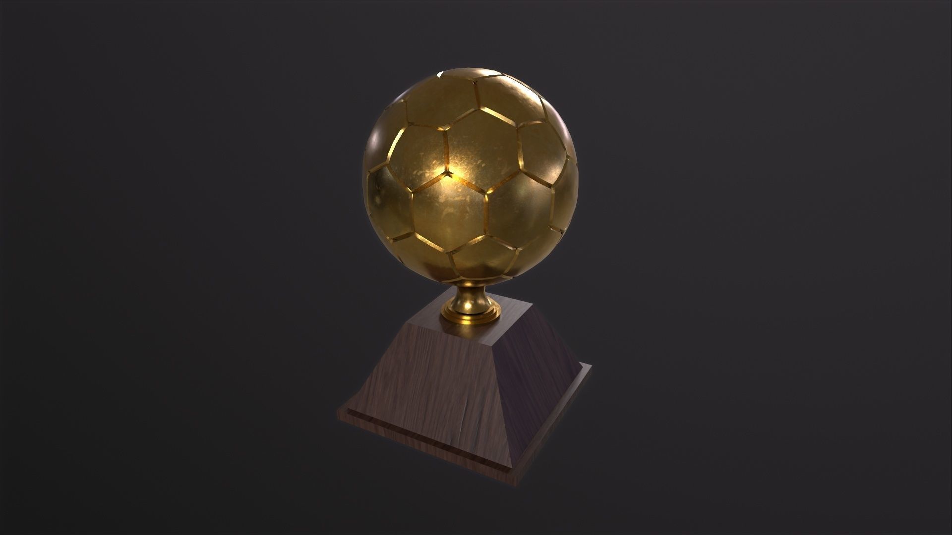 Trophy Golden Ball 3D Model Low-poly 3D model_2