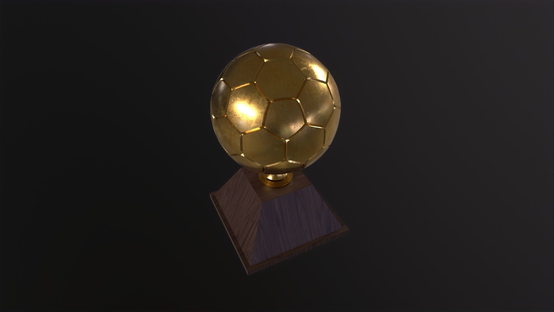 Trophy Golden Ball 3D Model Low-poly 3D model_3