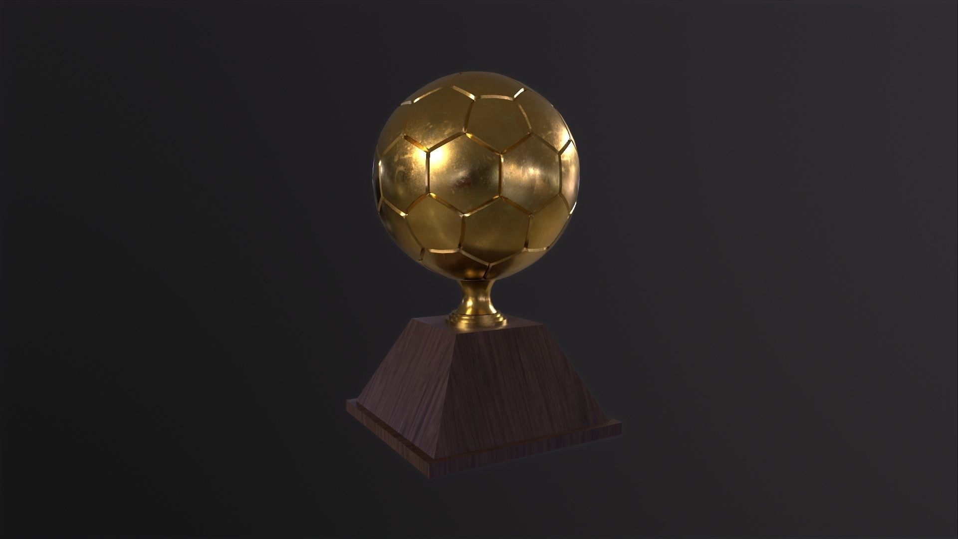Trophy Golden Ball 3D Model Low-poly 3D model_4