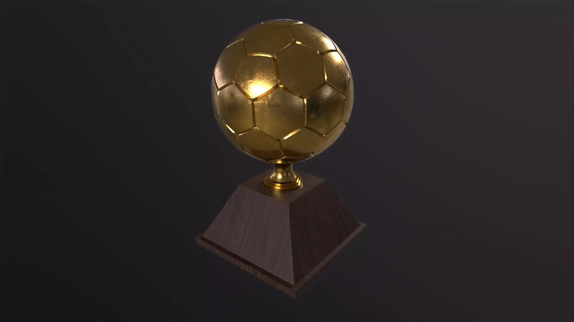 Trophy Golden Ball 3D Model Low-poly 3D model_0