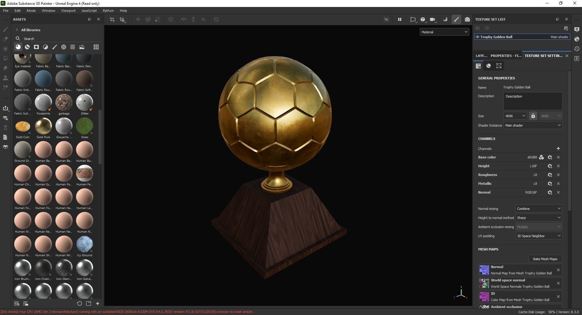 Trophy Golden Ball 3D Model Low-poly 3D model_7