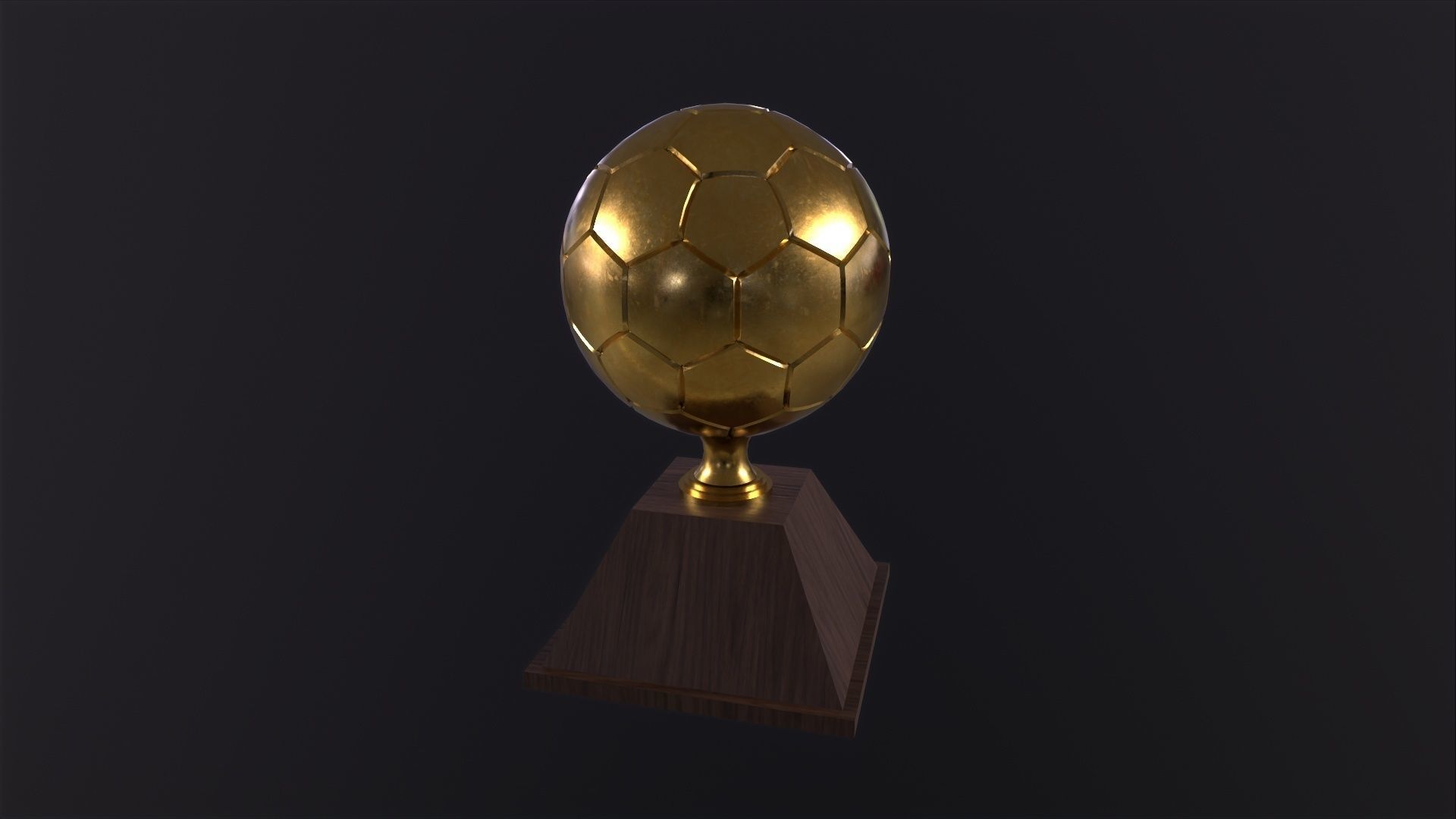 Trophy Golden Ball 3D Model Low-poly 3D model_6