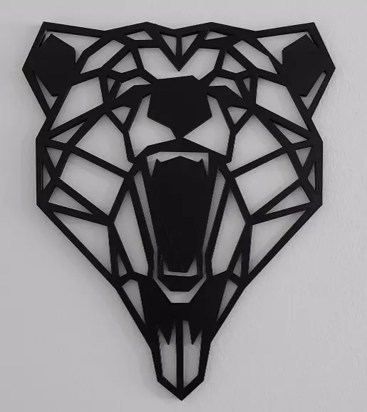 Geomatric bear head 3D print model_0