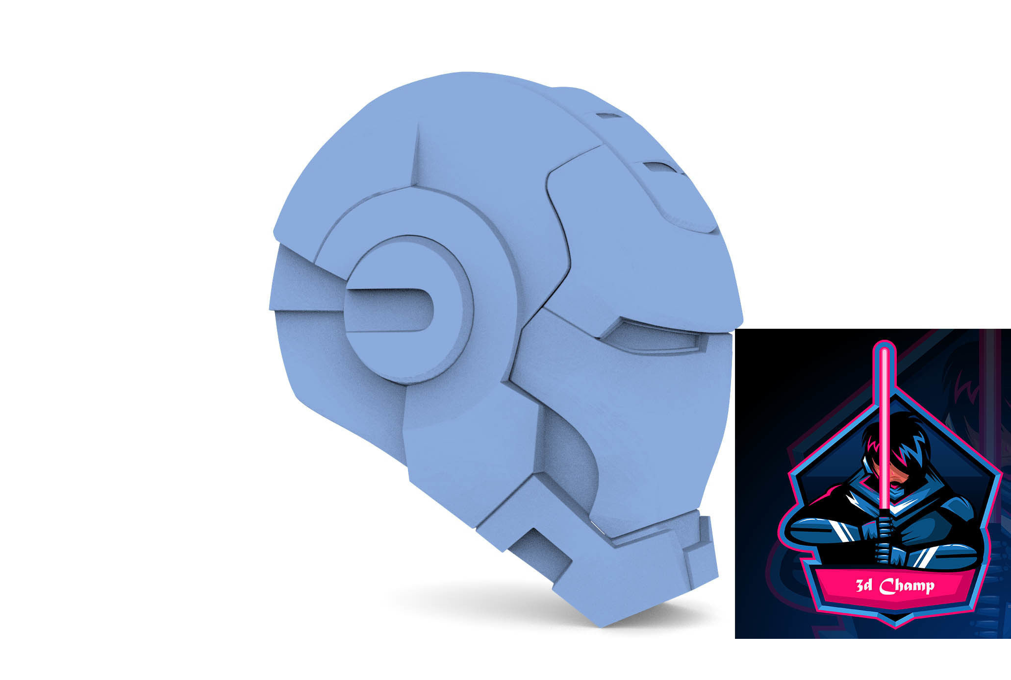 IRON MAN WAR MACHINE HELMET READY TO 3D PRINT 3D model_3