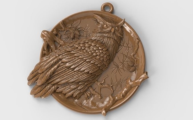 Owl pendant 3D print model