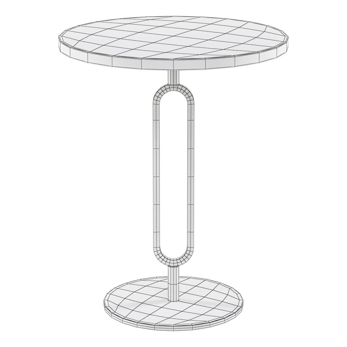 Minimalist Round Corner Table Slate Pedestal Sofa Side Table 3D model_2