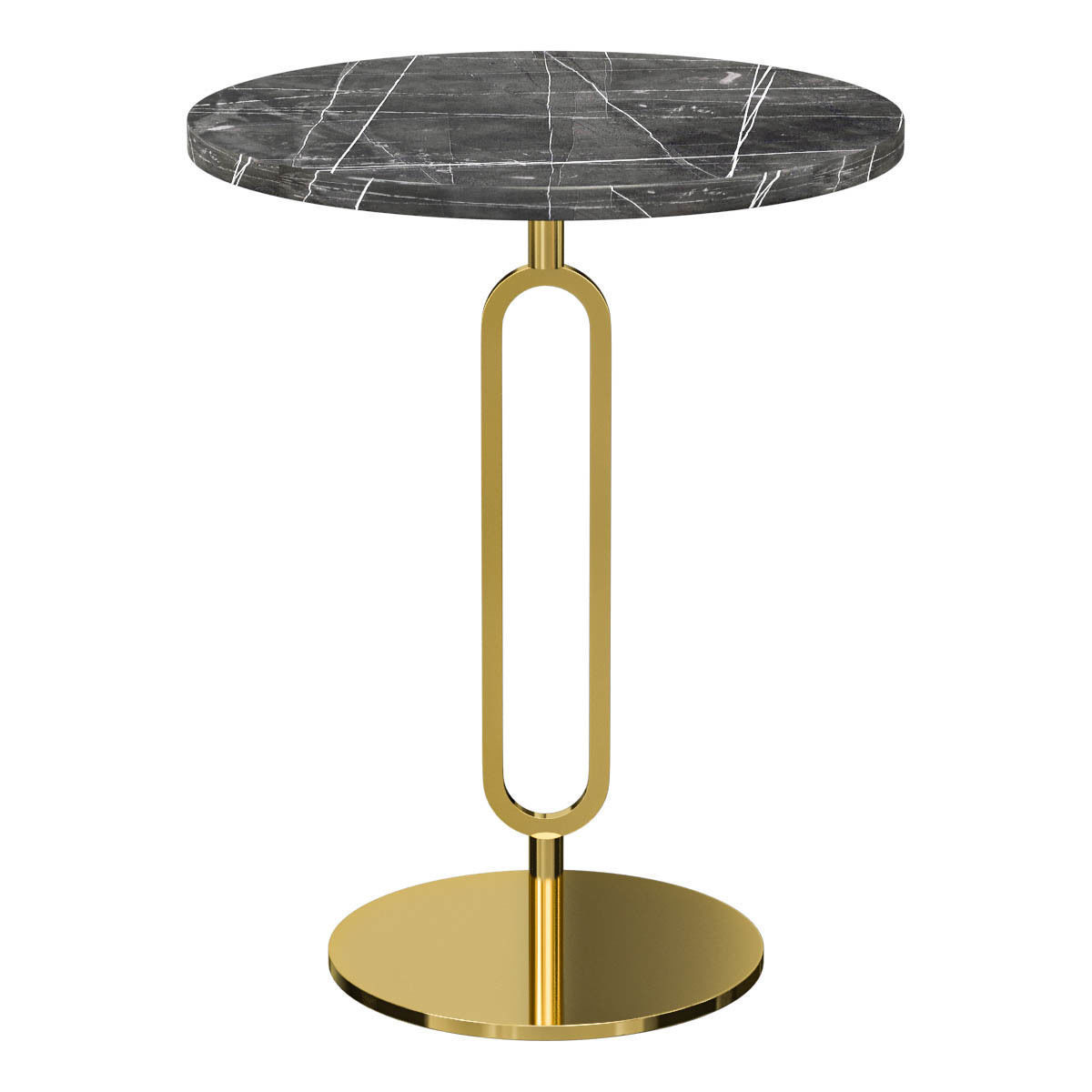 Minimalist Round Corner Table Slate Pedestal Sofa Side Table 3D model_1