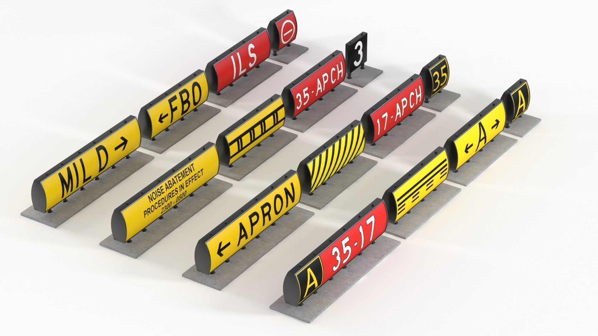 3D model Airport Guidance Signs Pack VR / AR / low-poly | CGTrader