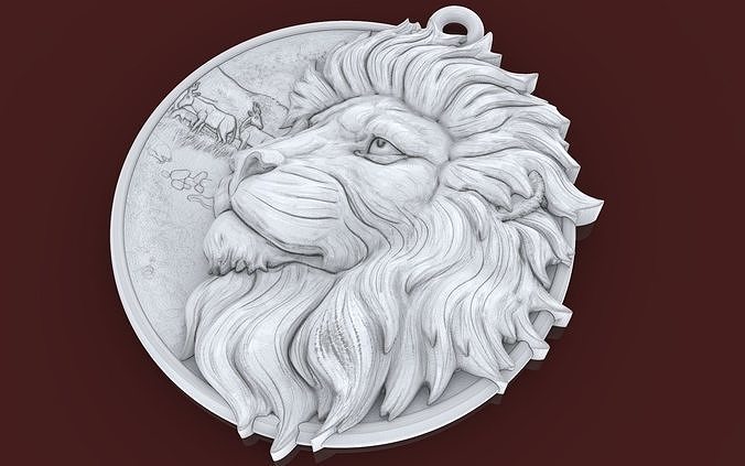 Lion pendant 3D print model