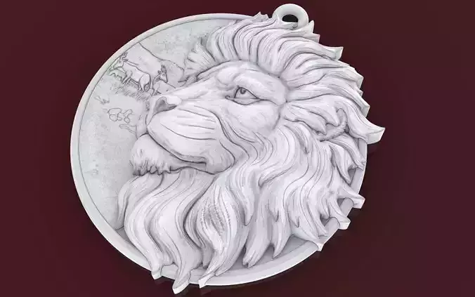 Lion pendant 3D print model