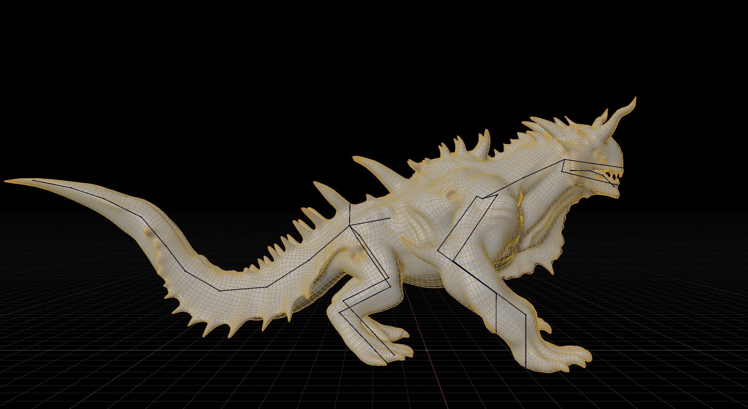 Dragon Alien Creature Low-poly 3D model_21