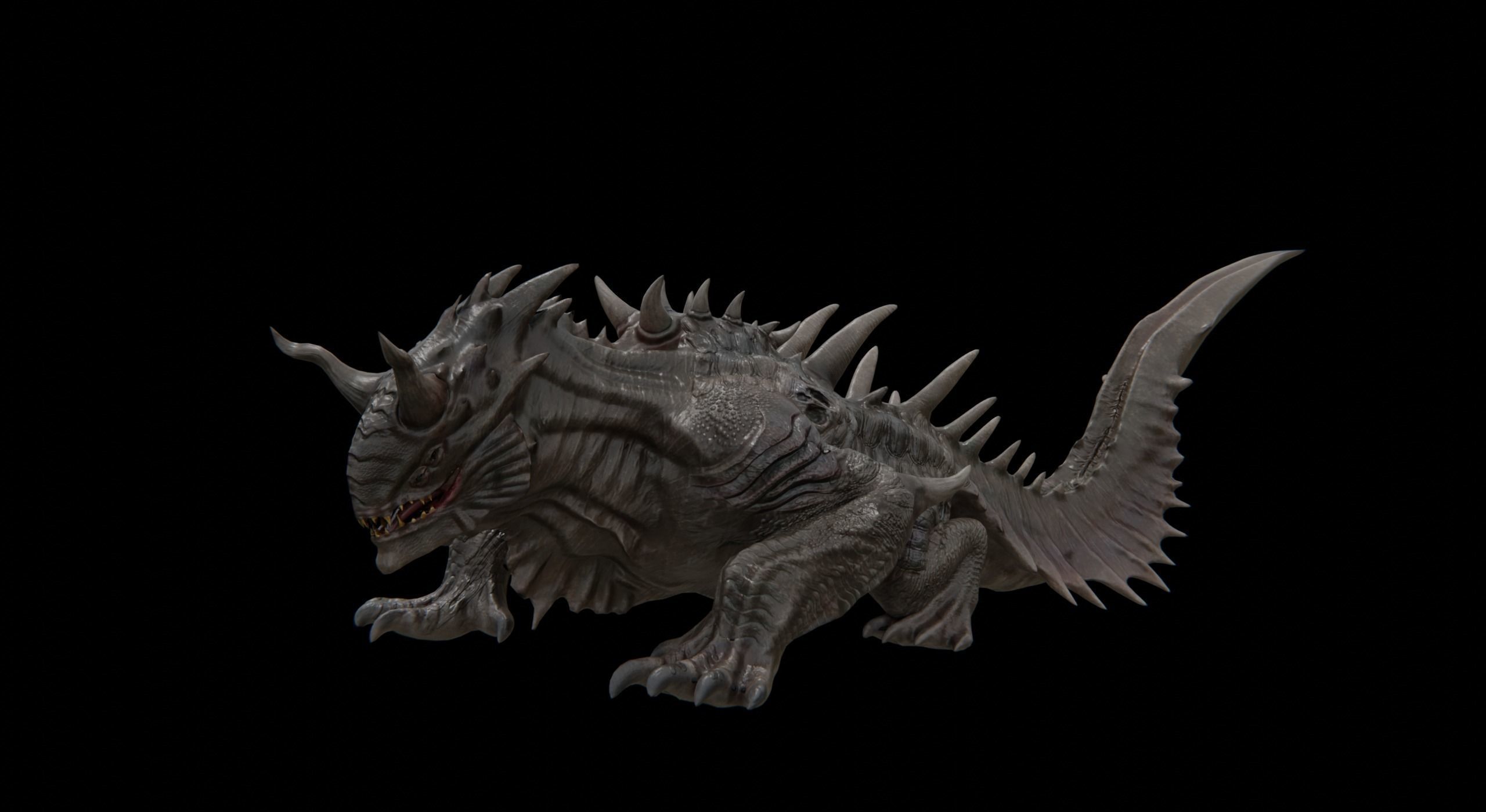 Dragon Alien Creature Low-poly 3D model_33