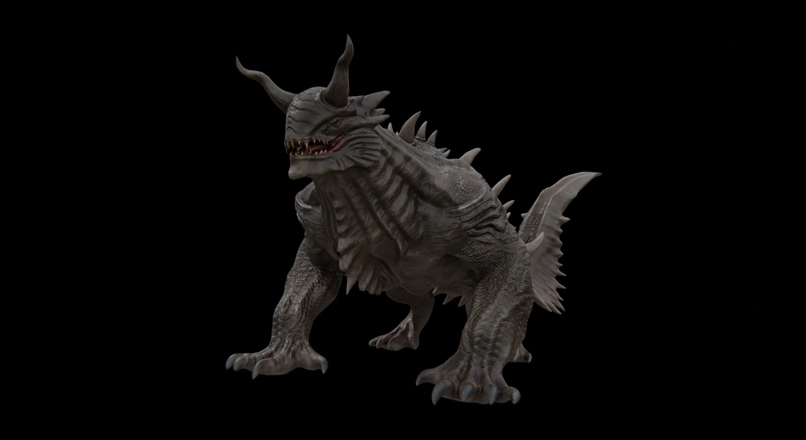 Dragon Alien Creature Low-poly 3D model_29