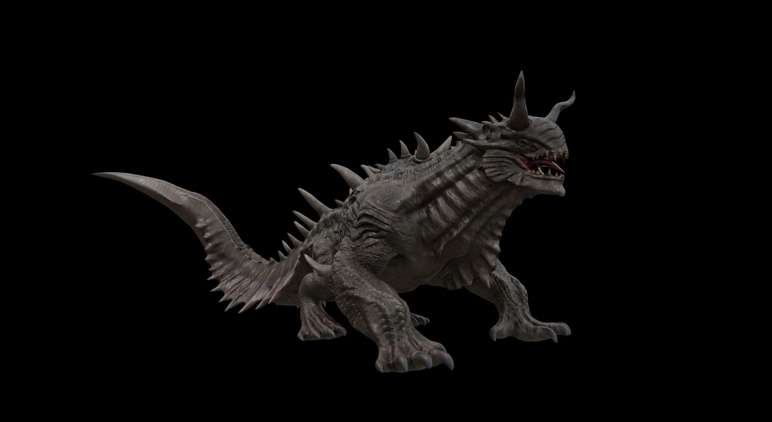 Dragon Alien Creature Low-poly 3D model_14