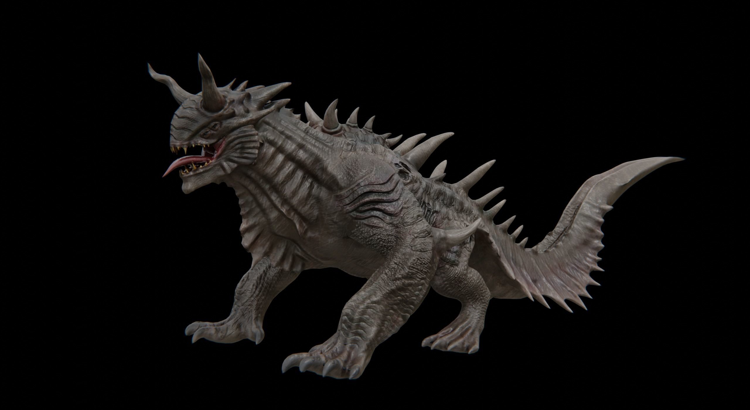 Dragon Alien Creature Low-poly 3D model_26