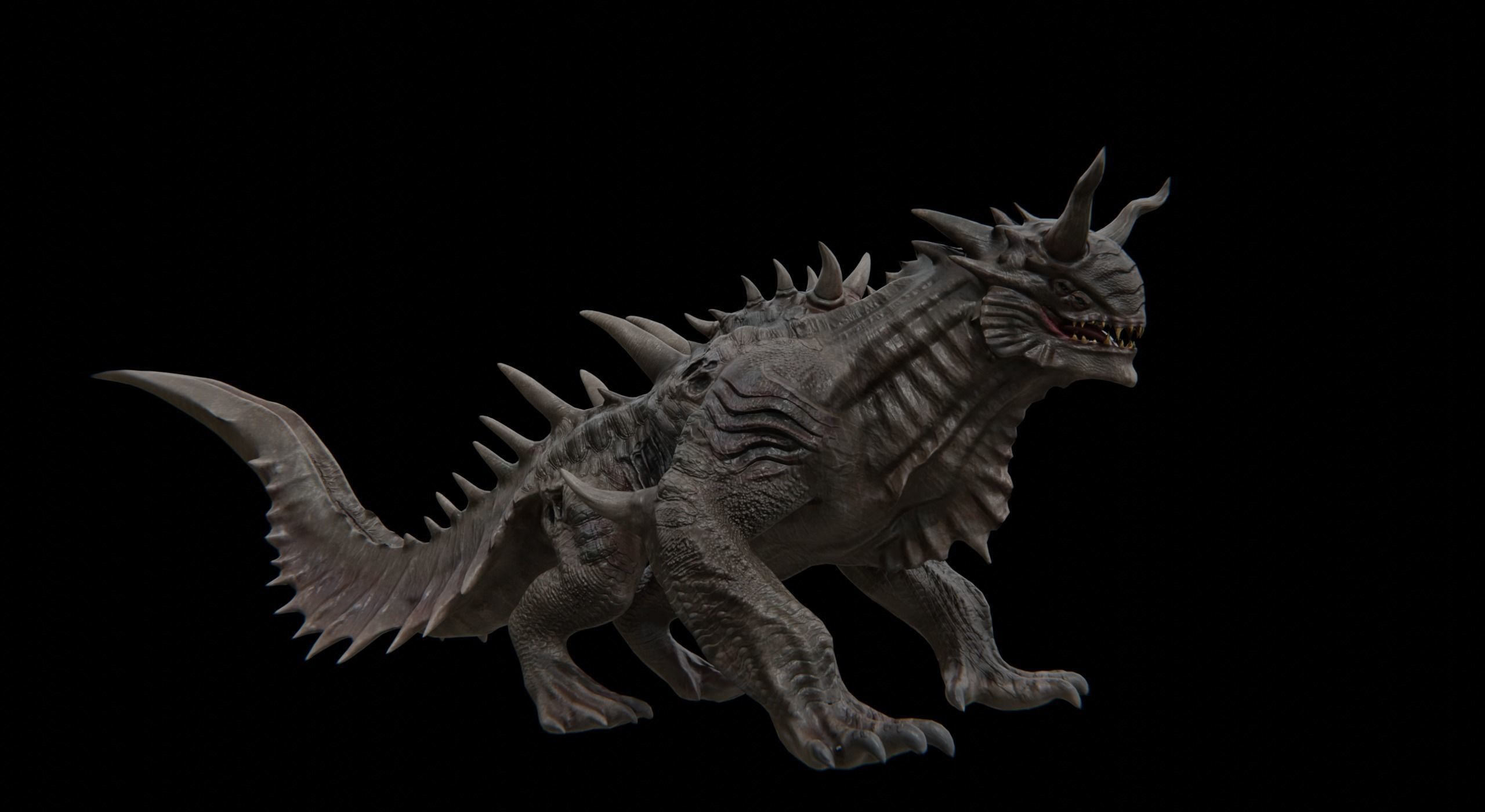 Dragon Alien Creature Low-poly 3D model_8