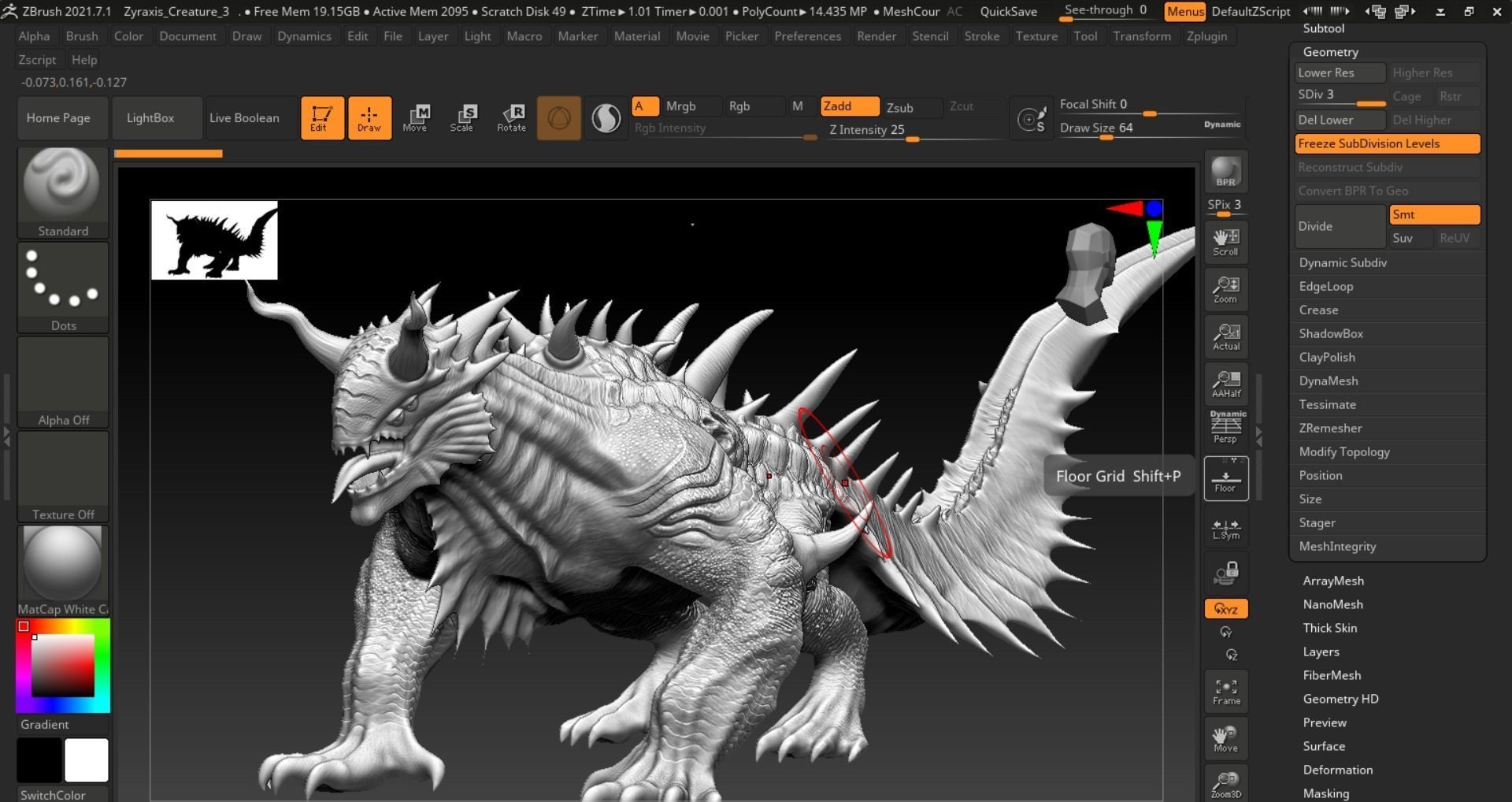 Dragon Alien Creature Low-poly 3D model_22