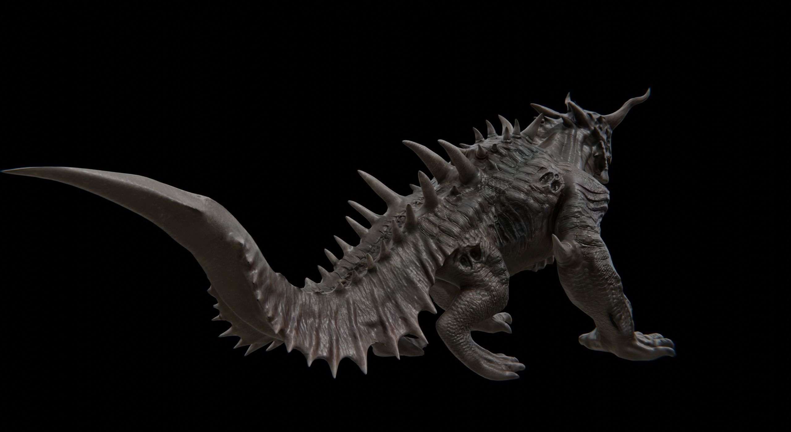 Dragon Alien Creature Low-poly 3D model_9