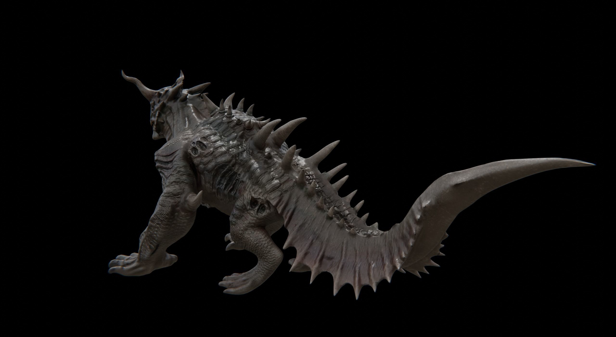 Dragon Alien Creature Low-poly 3D model_35