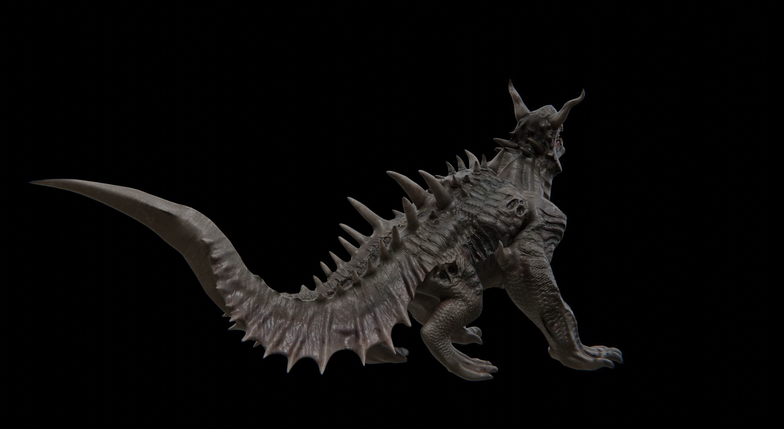 Dragon Alien Creature Low-poly 3D model_15