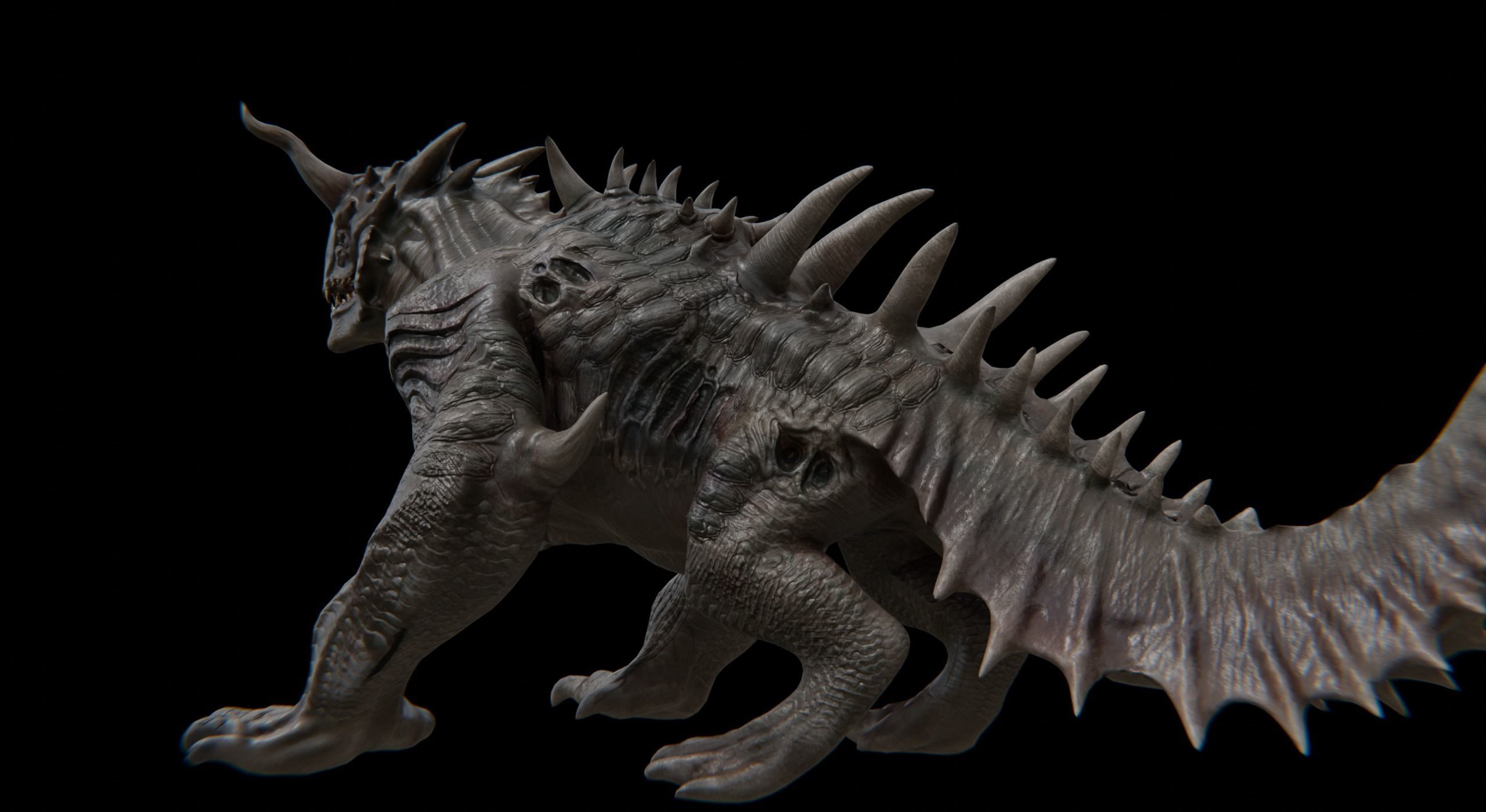 Dragon Alien Creature Low-poly 3D model_36
