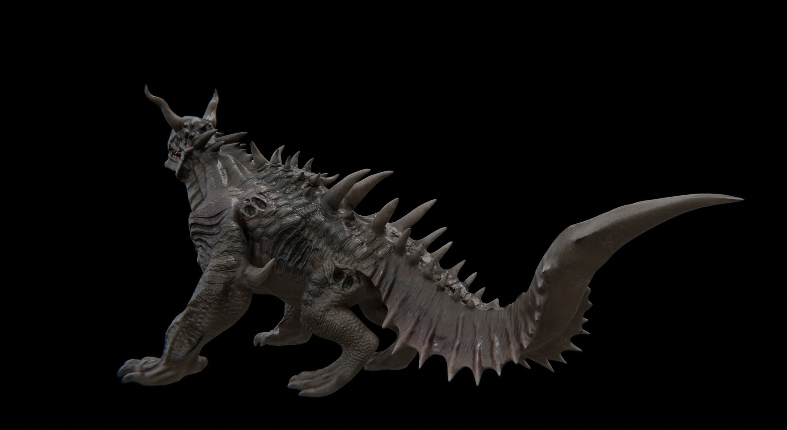 Dragon Alien Creature Low-poly 3D model_6