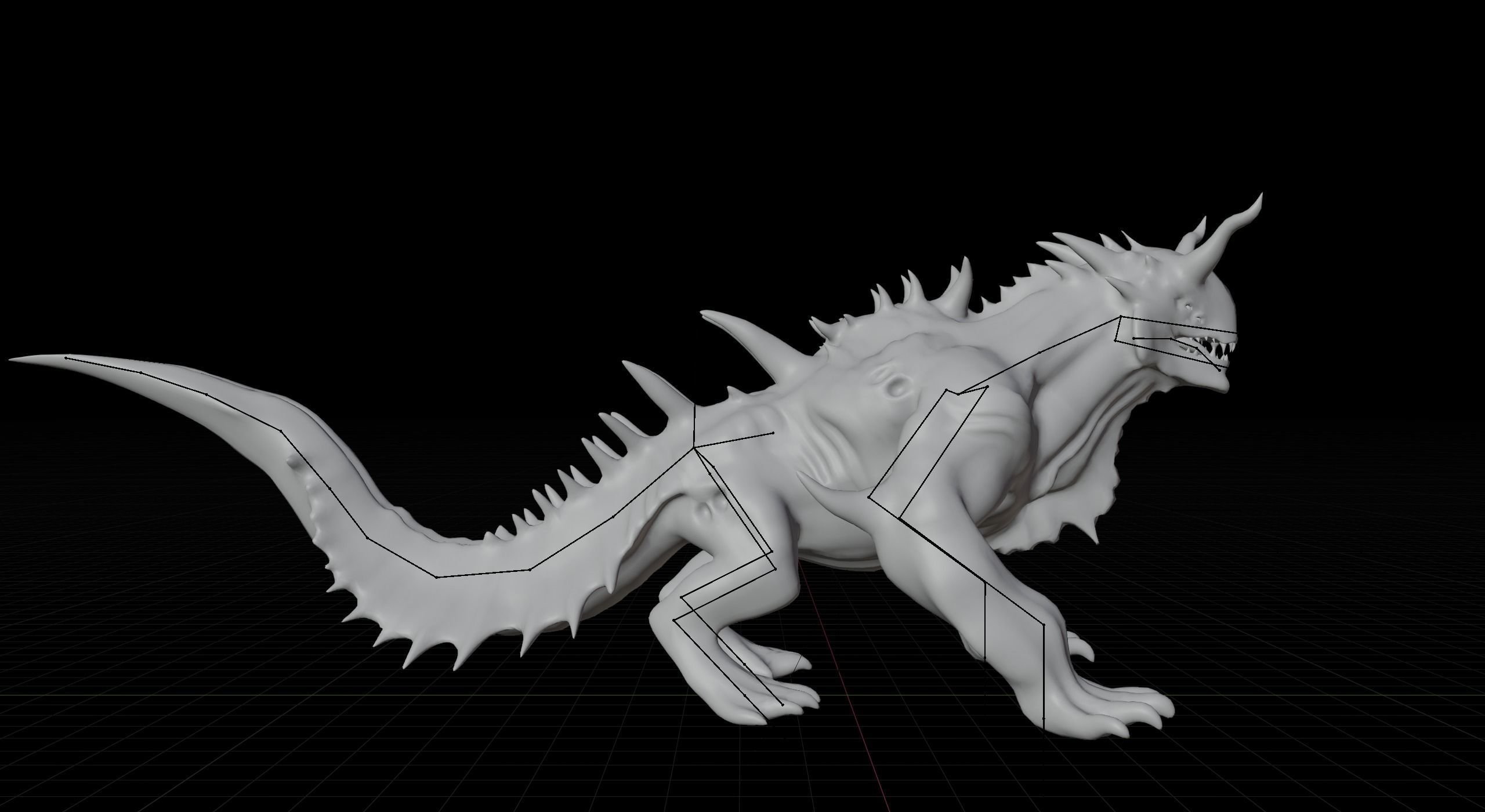 Dragon Alien Creature Low-poly 3D model_19