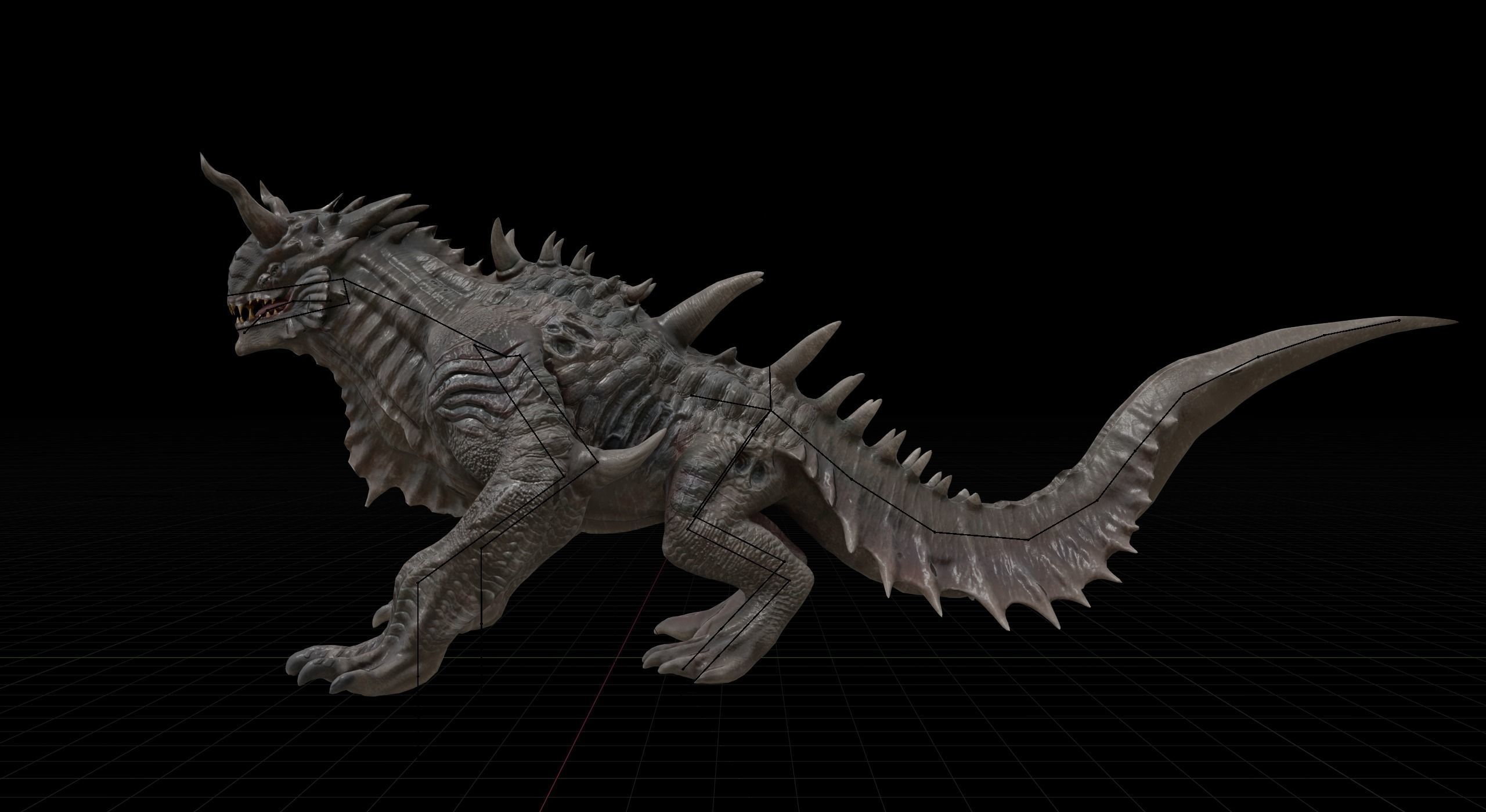 Dragon Alien Creature Low-poly 3D model_10