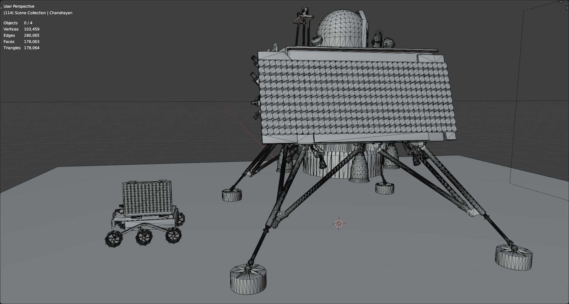 Vikram Chandrayan 3 - Chandrayaan and Moon rover 3D model_27
