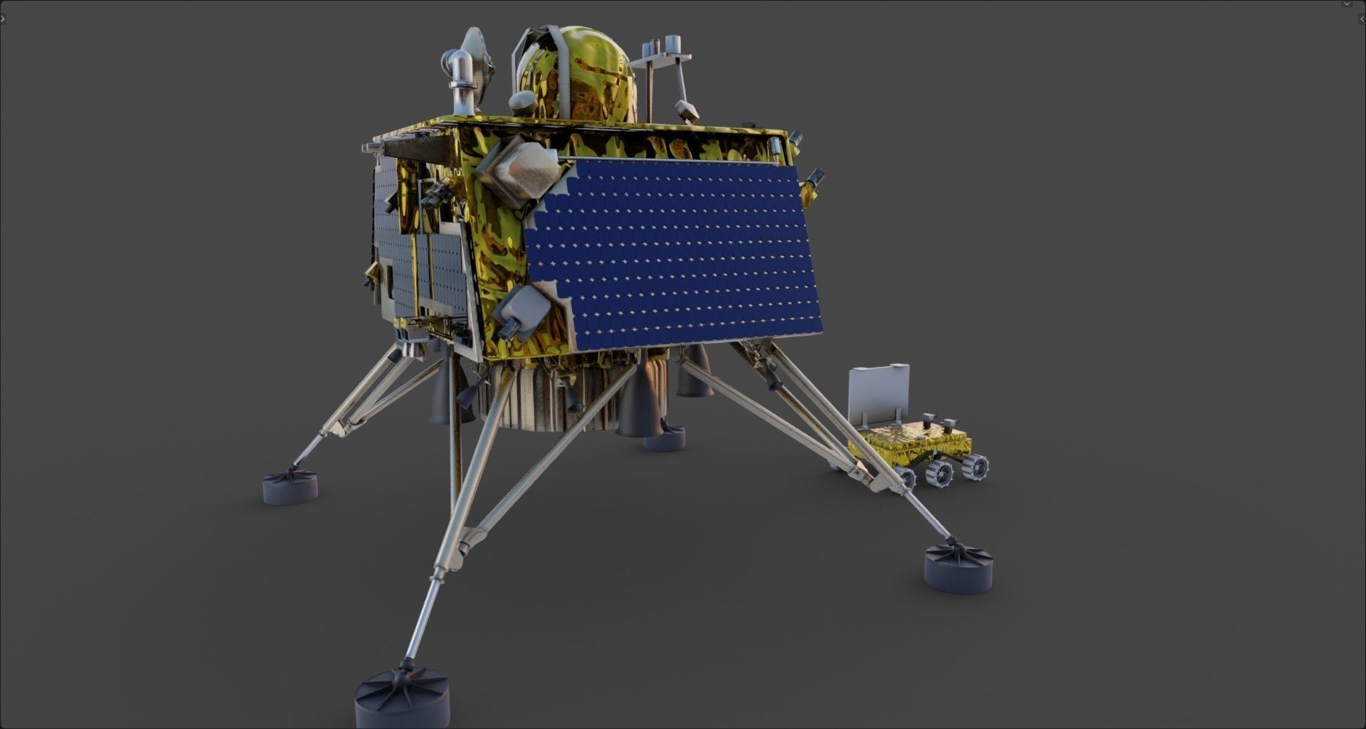 Vikram Chandrayan 3 - Chandrayaan and Moon rover 3D model_7