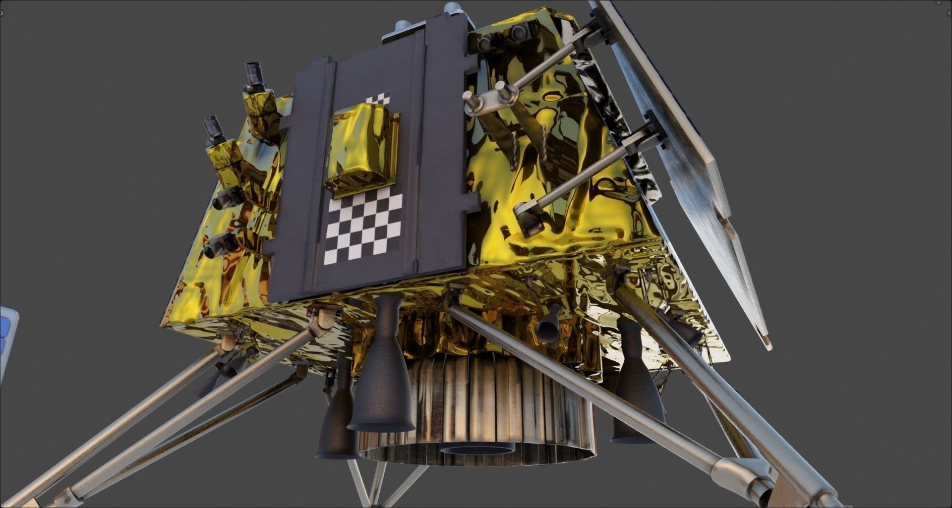 Vikram Chandrayan 3 - Chandrayaan and Moon rover 3D model_16