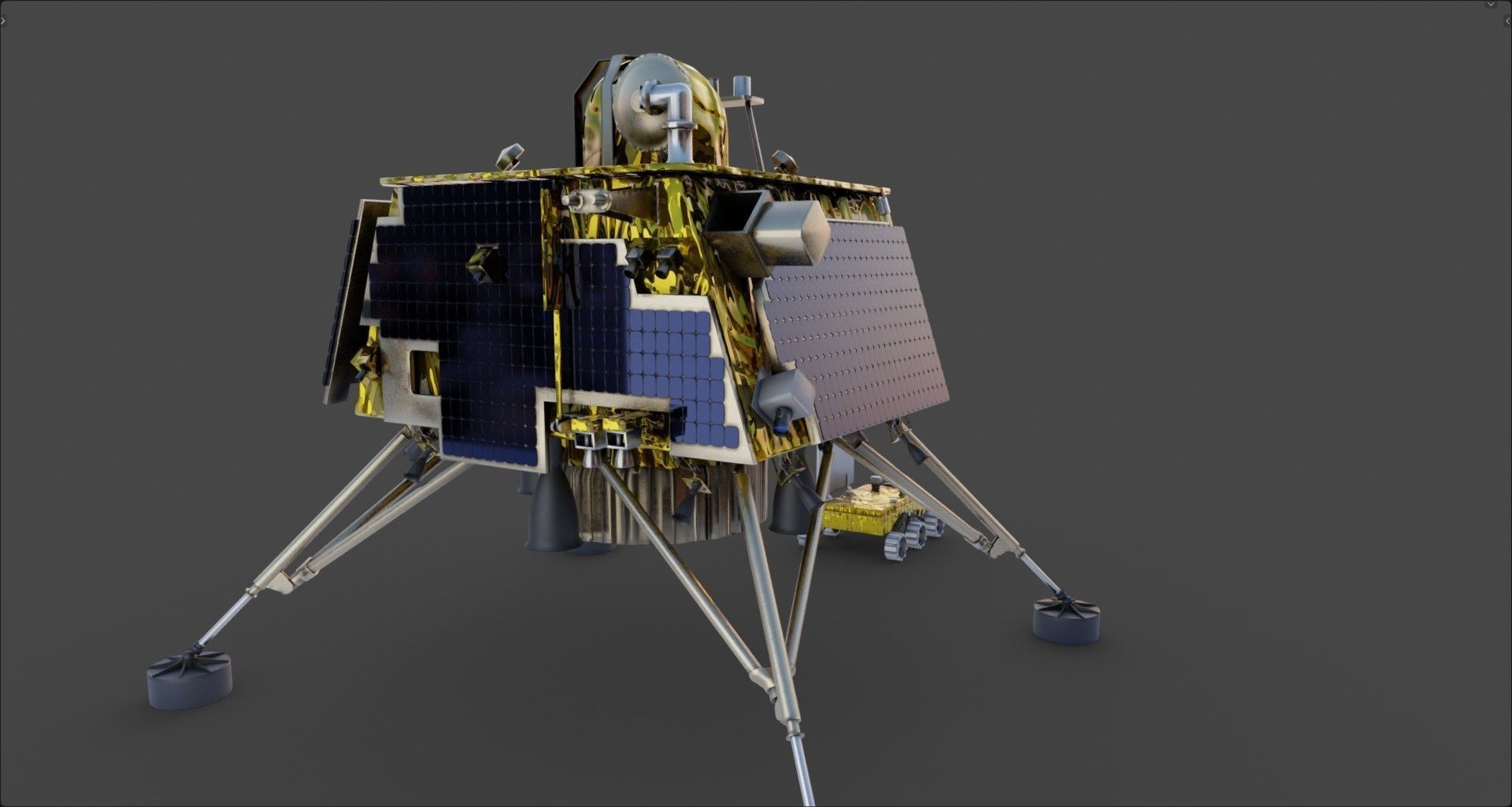 Vikram Chandrayan 3 - Chandrayaan and Moon rover 3D model_6