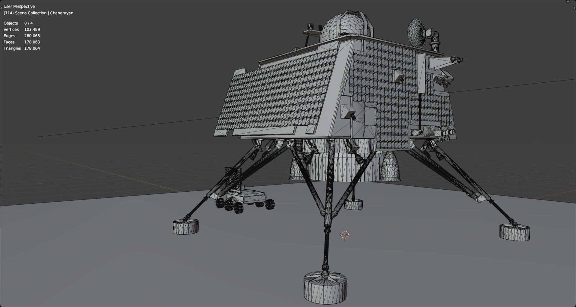 Vikram Chandrayan 3 - Chandrayaan and Moon rover 3D model_28