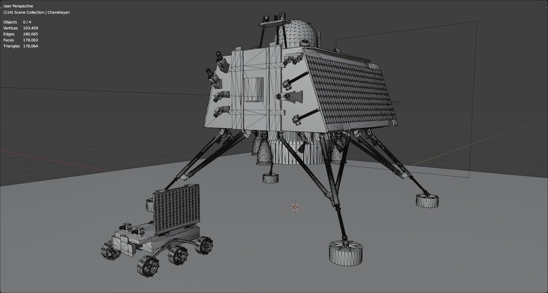 Vikram Chandrayan 3 - Chandrayaan and Moon rover 3D model_26