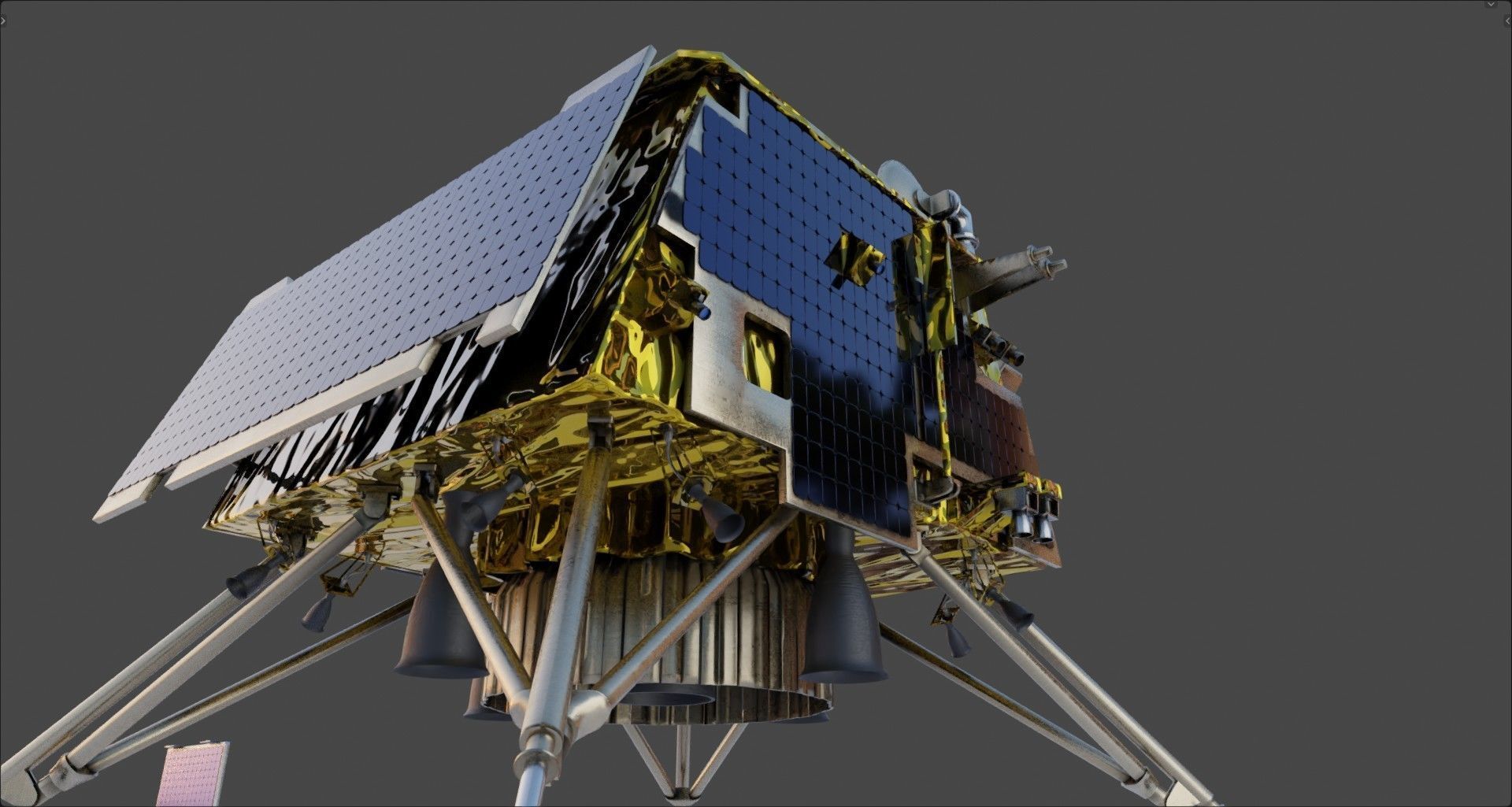 Vikram Chandrayan 3 - Chandrayaan and Moon rover 3D model_17