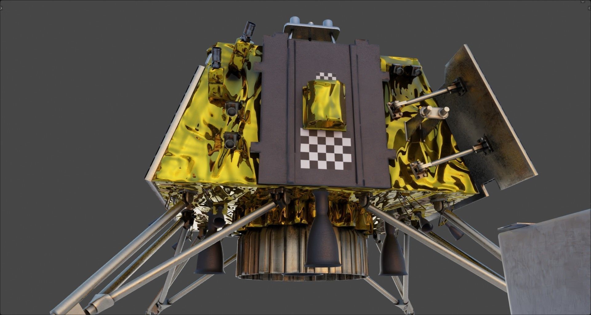 Vikram Chandrayan 3 - Chandrayaan and Moon rover 3D model_15